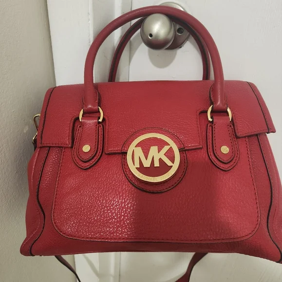 Ravishing Red Authentic Michael Kors purse - Picture 1 of 12